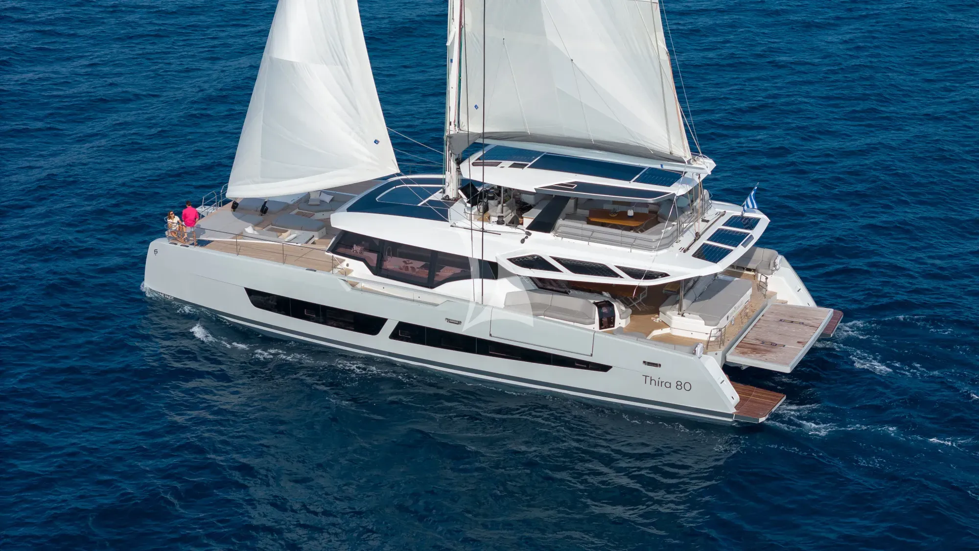High end crewed catamaran Greece — 80ft